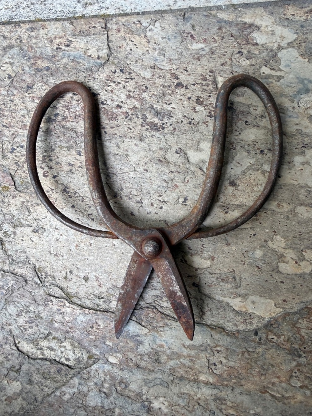 Bonsai Shears Hallmark Vintage Japanese Hand Forged Makers Markings Big Handle.